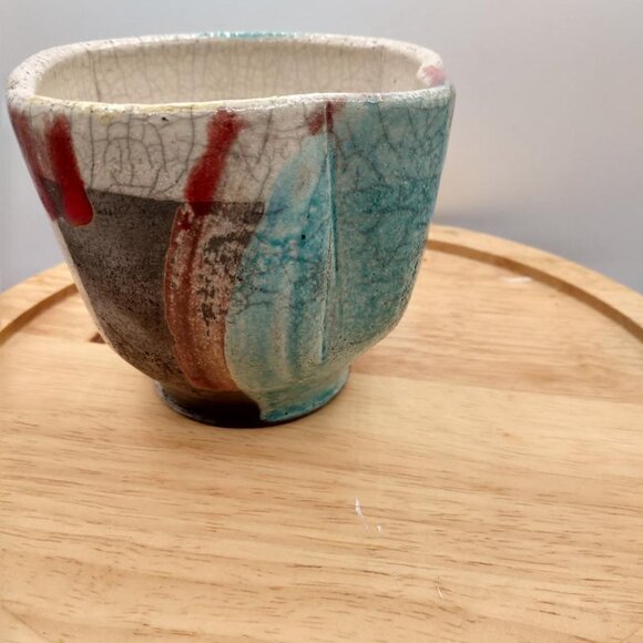 Segal Signed Pottery Bowl/Cup green/brown MCM look - Picture 7 of 15